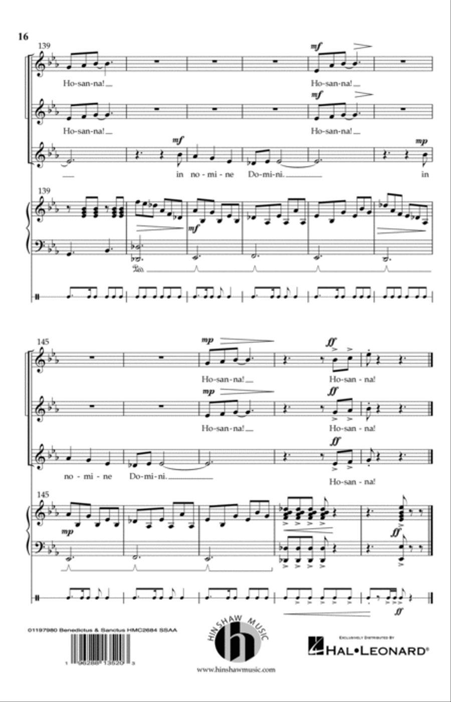 Benedictus & Sanctus (from Missa Brevis) SSAA scores gallery preview page 14