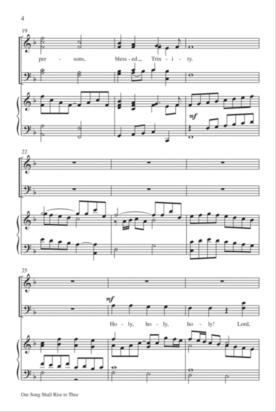 Our Song Shall Rise to Thee 4-Part scores gallery preview page 5