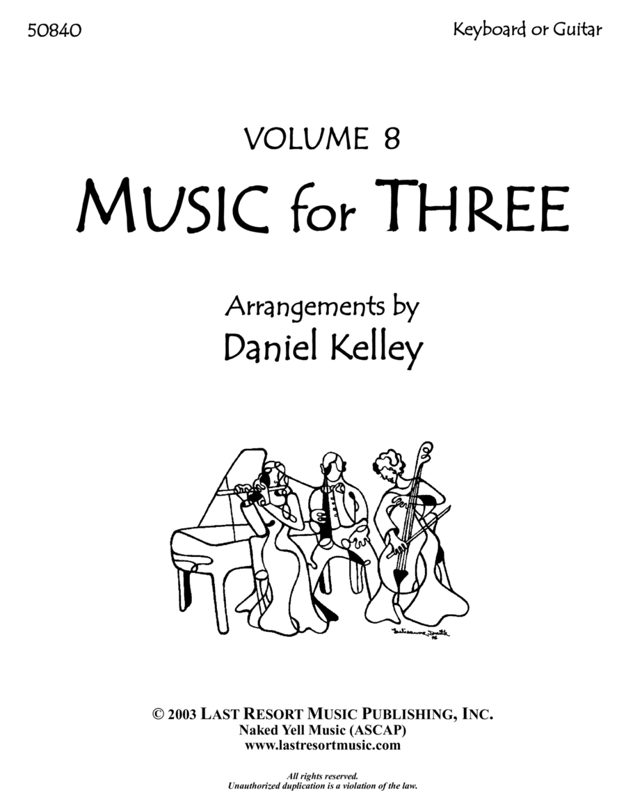 Music for Three, Volume 8 - Keyboard or Guitar 50840 Small Ensemble scores gallery preview page 1