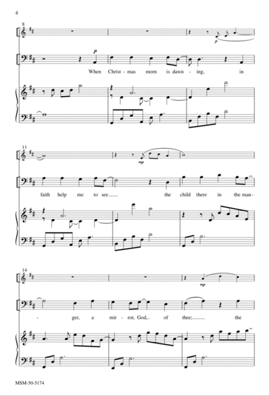 When Christmas Morn Is Dawning 4-Part scores gallery preview page 3
