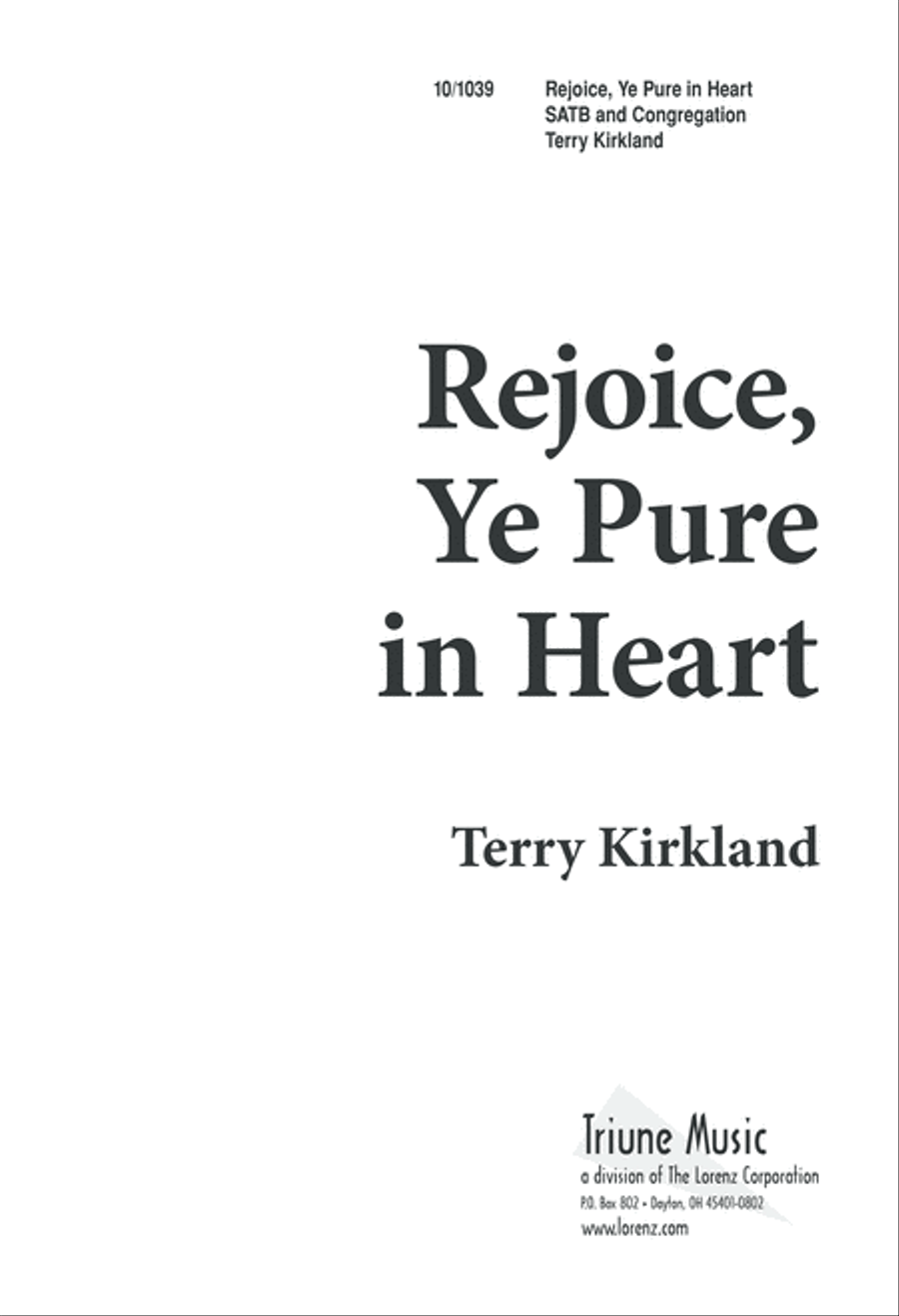 Rejoice, Ye Pure in Heart 4-Part scores gallery preview page 1