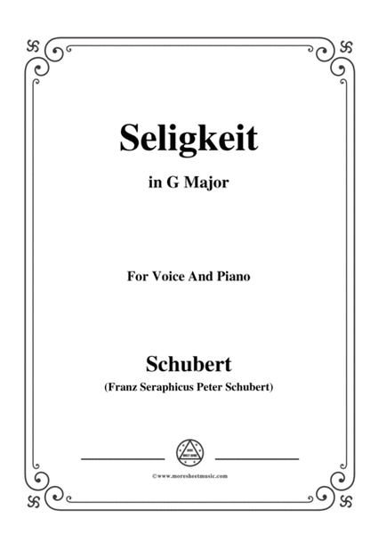 Schubert-Seligkeit in G Major,for voice and piano image number null