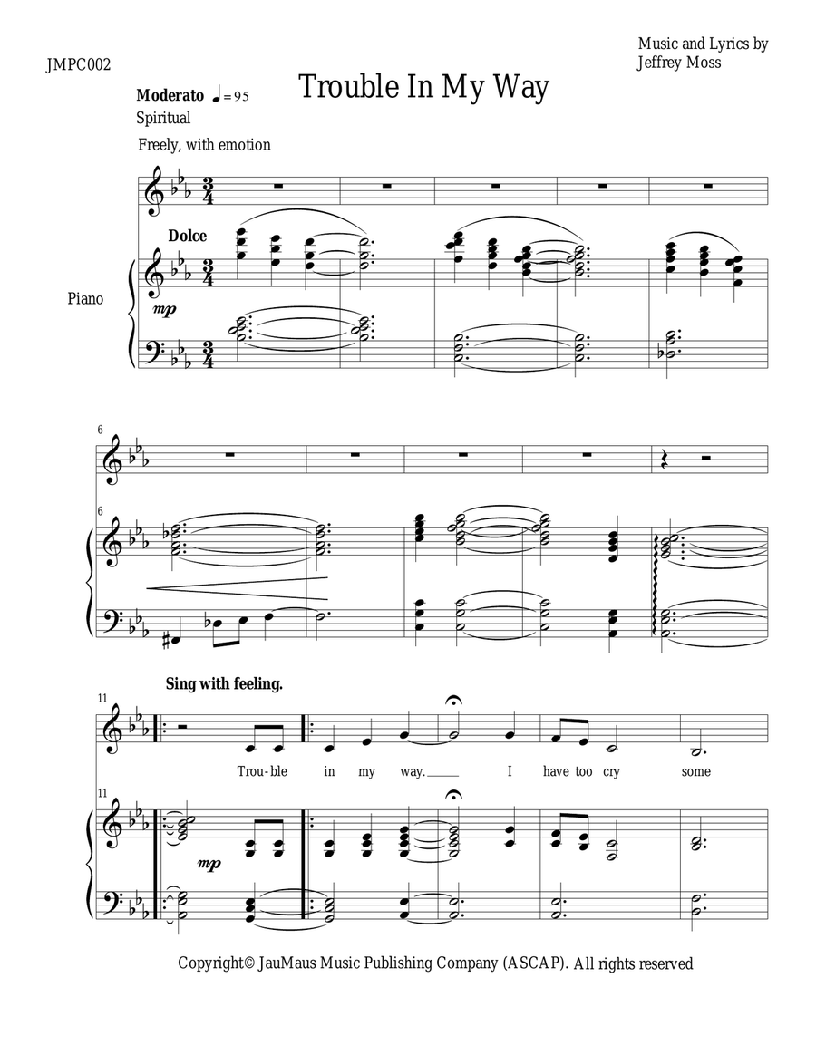 Trouble In my Way Trouble In my Way Piano, Vocal scores gallery preview page 1