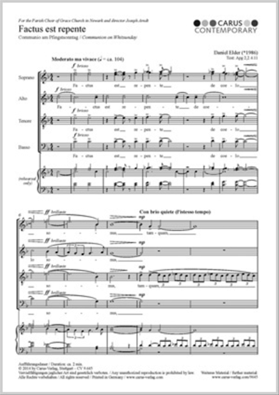 Factus est repente 4-Part scores gallery preview page 1