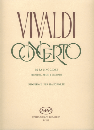 Book cover for Concerto In Fa Maggiore Per Oboe, Archi E Czalo