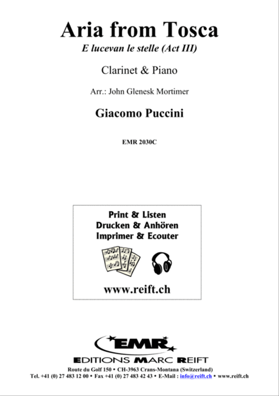Aria from Tosca Clarinet Solo scores gallery preview page 5