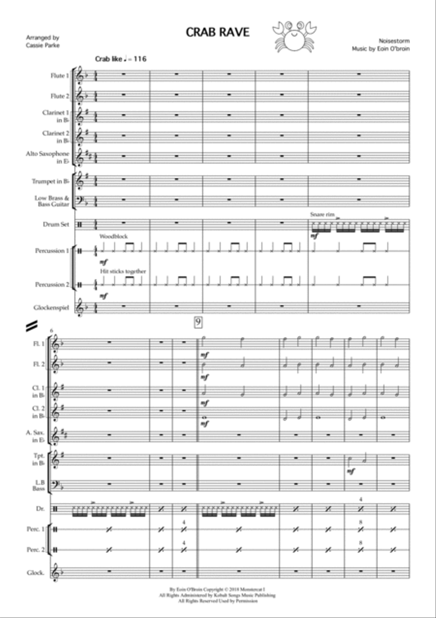 Crab Rave Crab Rave Concert Band scores gallery preview page 2
