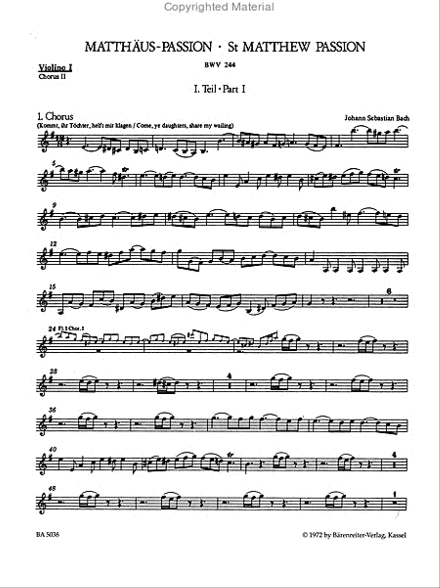 Matthaus-Passion BWV 244 Choir scores gallery preview page 2