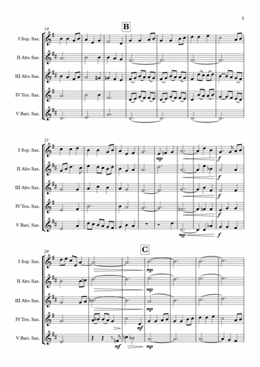 "Away In A Manger" Saxophone Quintet arr. Adrian Wagner image number null