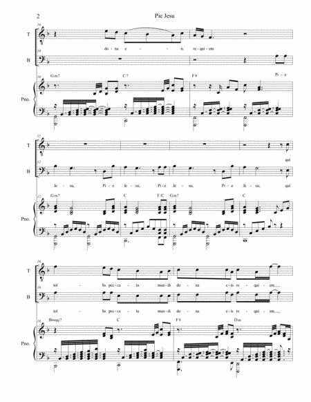 Pie Jesu (Duet for Tenor and Bass Solo - Piano Accompaniment) image number null