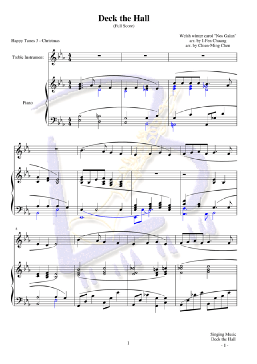 Deck the Hall English Horn scores gallery preview page 1