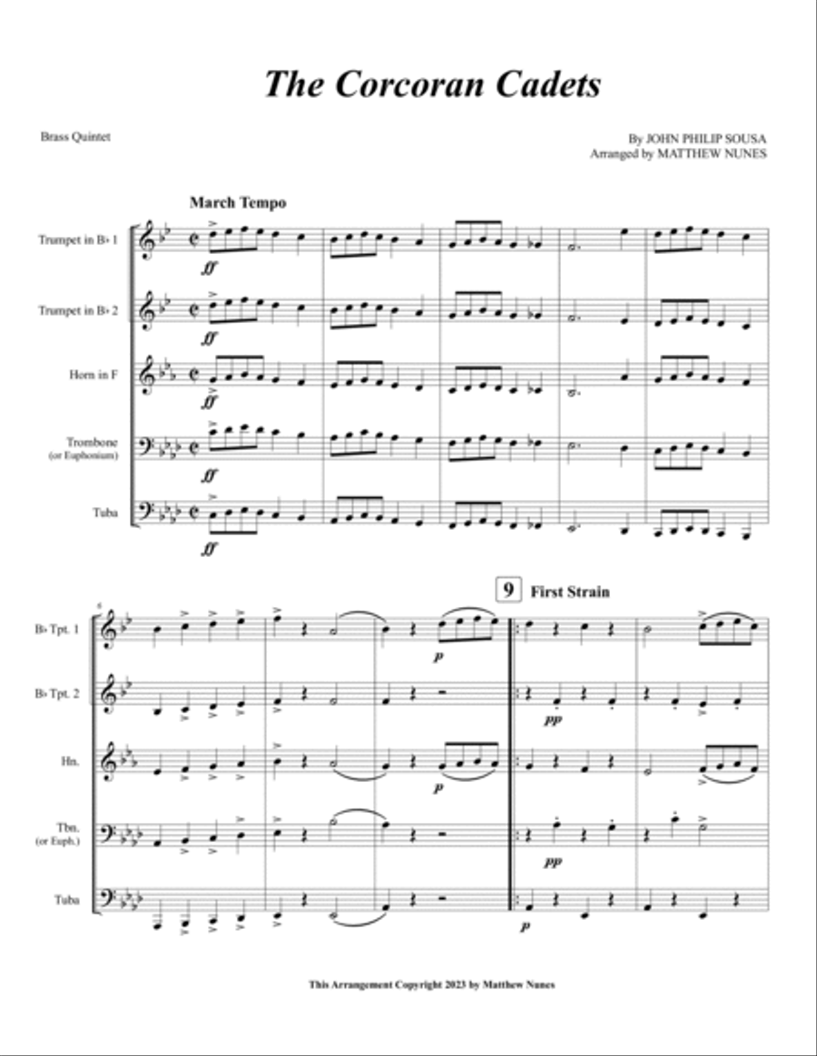 The Corcoran Cadets Brass Quintet scores gallery preview page 3
