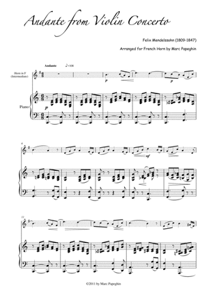 Andante from Mendelssohn’s Violin Concerto // French Horn Arrangement (intermediate)