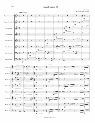 Crucifixus a 8 for recorder octet (or recorder orchestra)