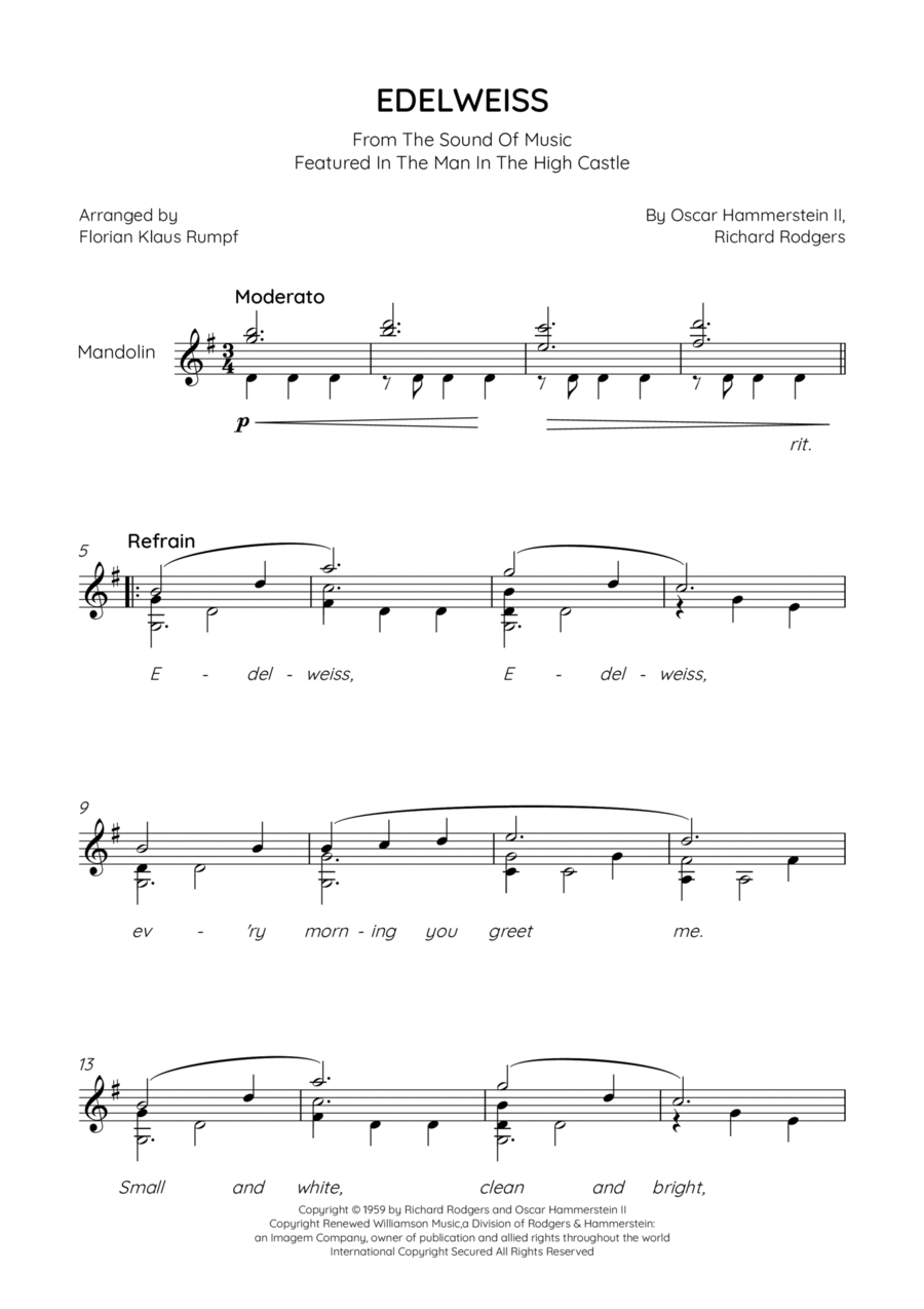 Edelweiss Mandolin scores gallery preview page 1