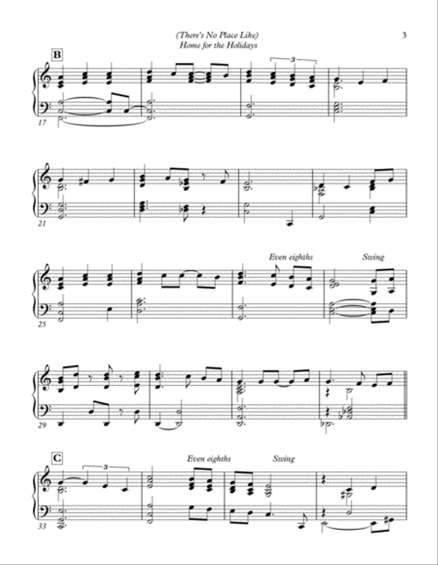 (There's No Place Like) Home For The Holidays Piano Solo scores gallery preview page 2