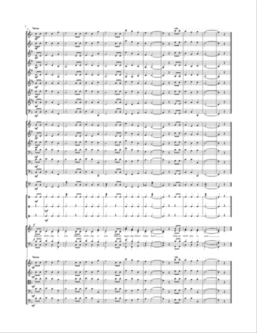 Happy Birthday (Band/Orchestra/Chorus) 4-Part scores gallery preview page 2