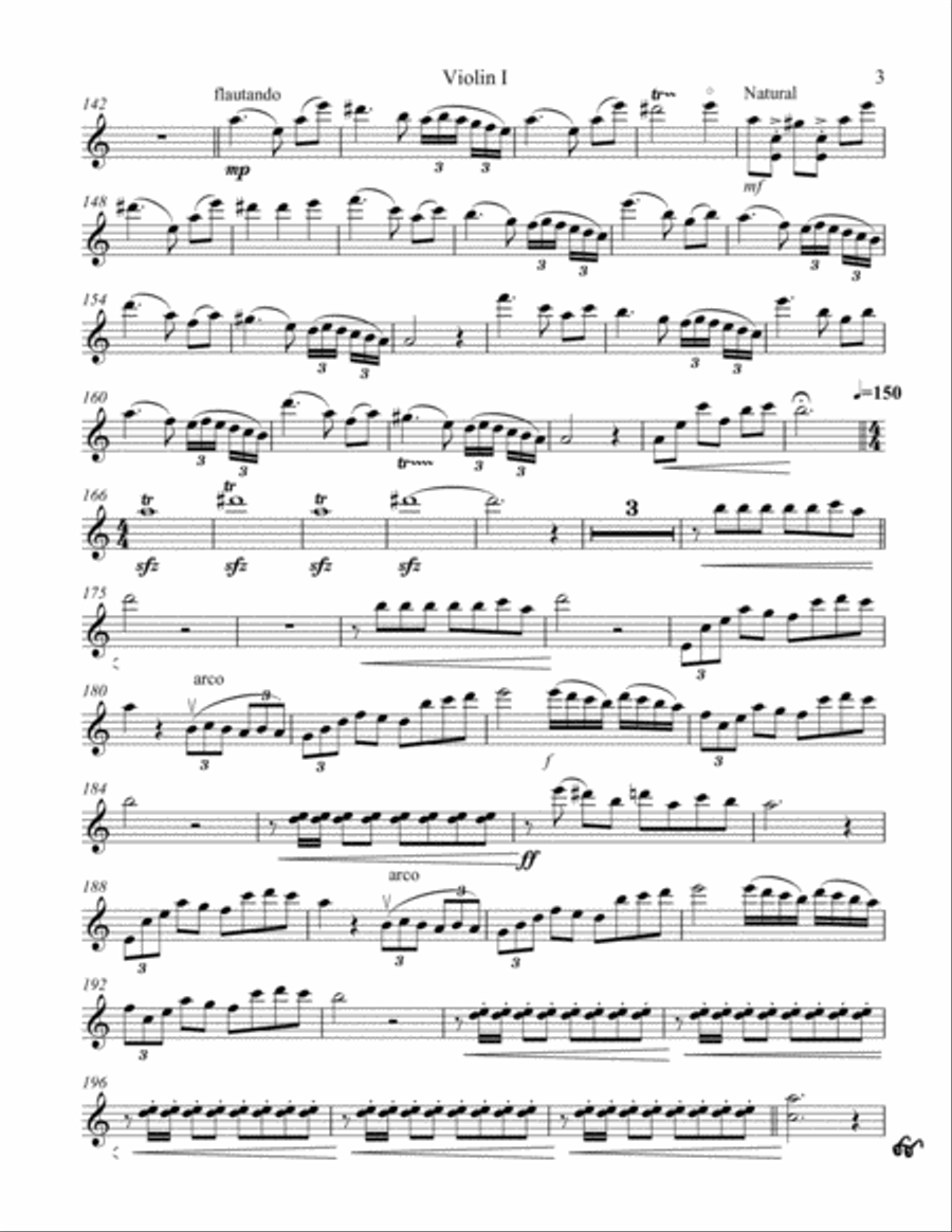Paganini caprice No. 24 for String quartet String Quartet scores gallery preview page 3