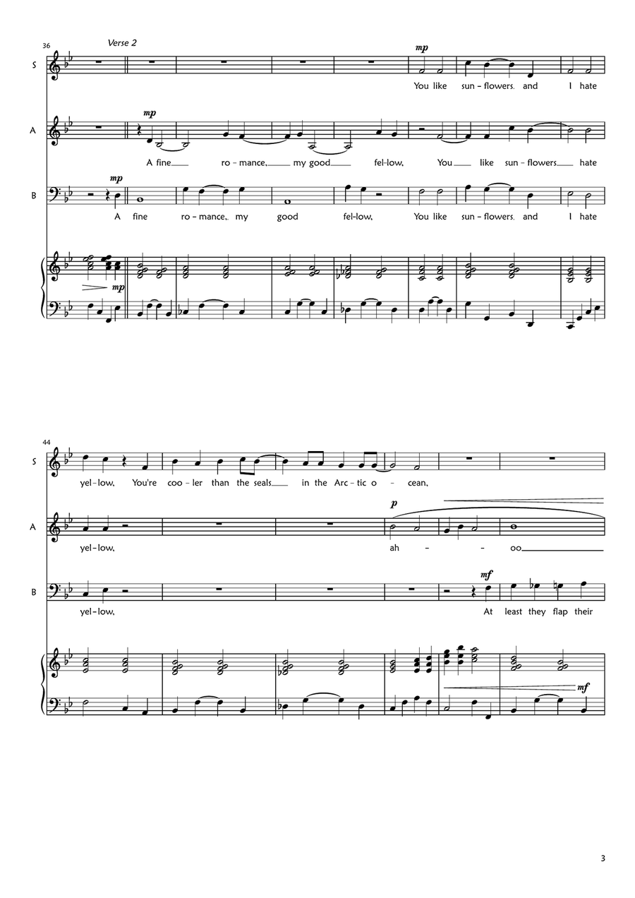 A Fine Romance 3-Part scores gallery preview page 3