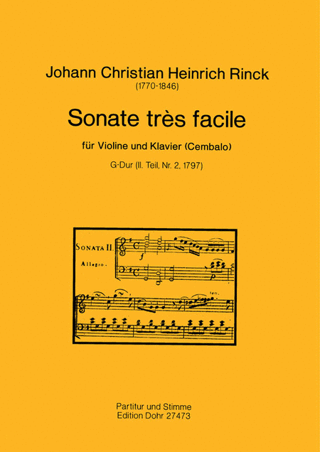 Sonate très facile für Violine und Klavier (Cembalo) Nr. 2 G-Dur (1797)