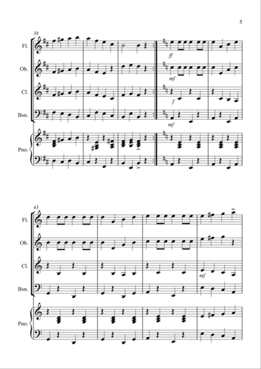 Drunken Sailor for Wind Quartet Drunken Sailor for Wind Quartet Woodwind Quartet scores gallery preview page 5