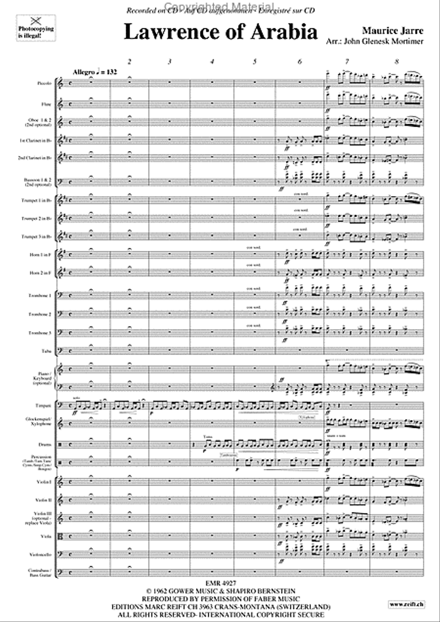 Lawrence Of Arabia Orchestra scores gallery preview page 3
