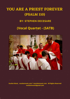 Book cover for You Are A Priest Forever (Psalm 110) (Vocal Quartet - (SATB)