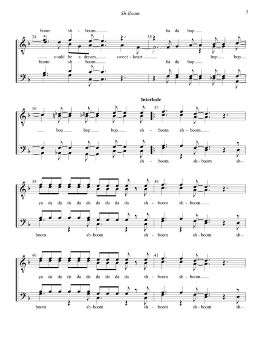 Sh-Boom (Life Could Be a Dream) (arr. Dave Briner) TTBB scores gallery preview page 5