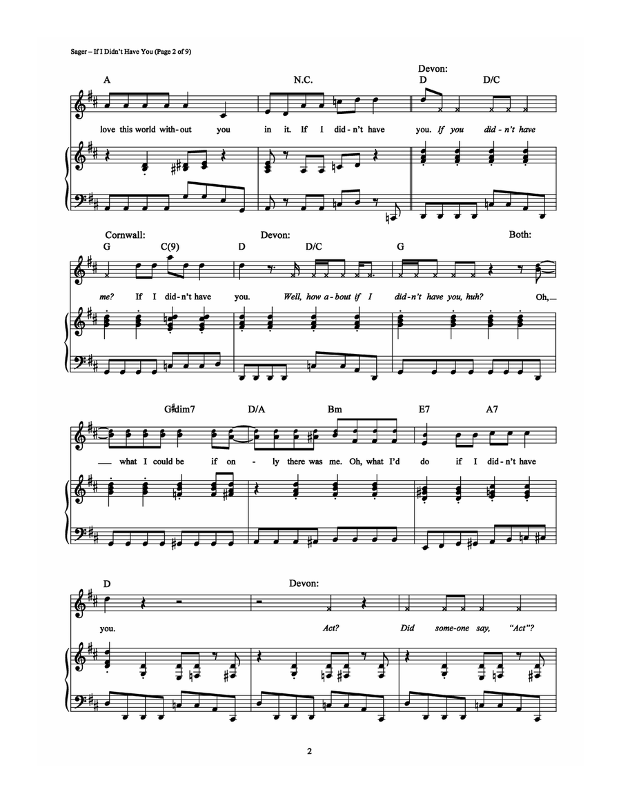 If I Didn't Have You by Eric Idle Piano, Vocal, Guitar - Digital Sheet Music page 2