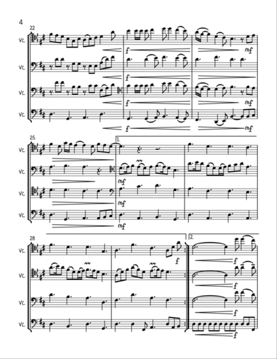 Fairytale Of New York Cello scores gallery preview page 4