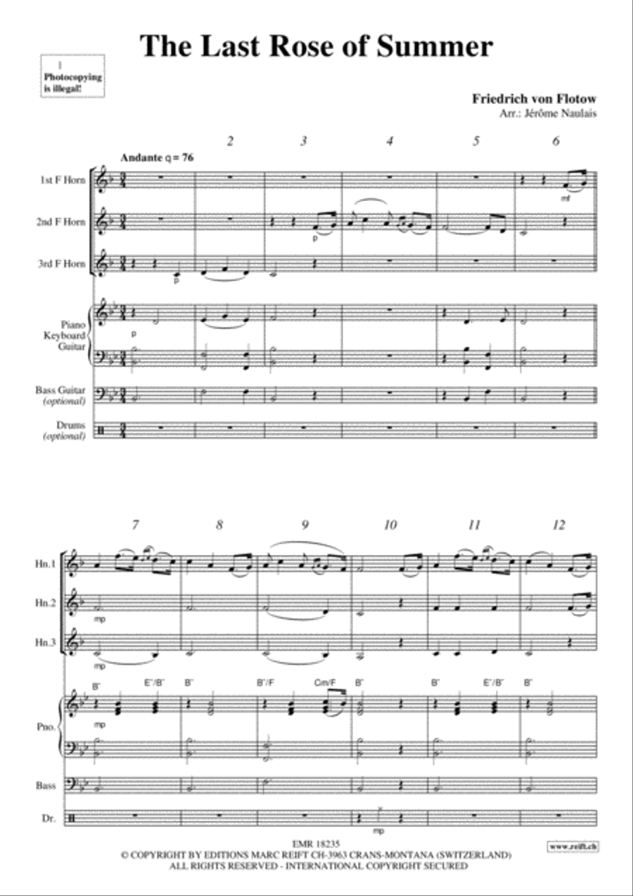 The Last Rose Of Summer The Last Rose Of Summer Horn scores gallery preview page 3