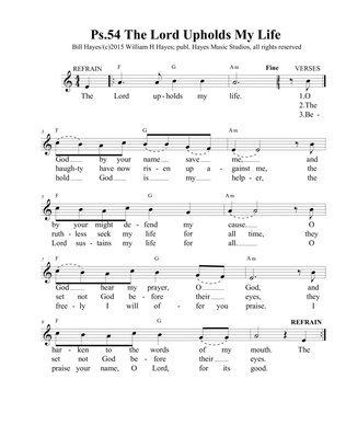 Psalm 54: The Lord Upholds My Life (leadsheet)