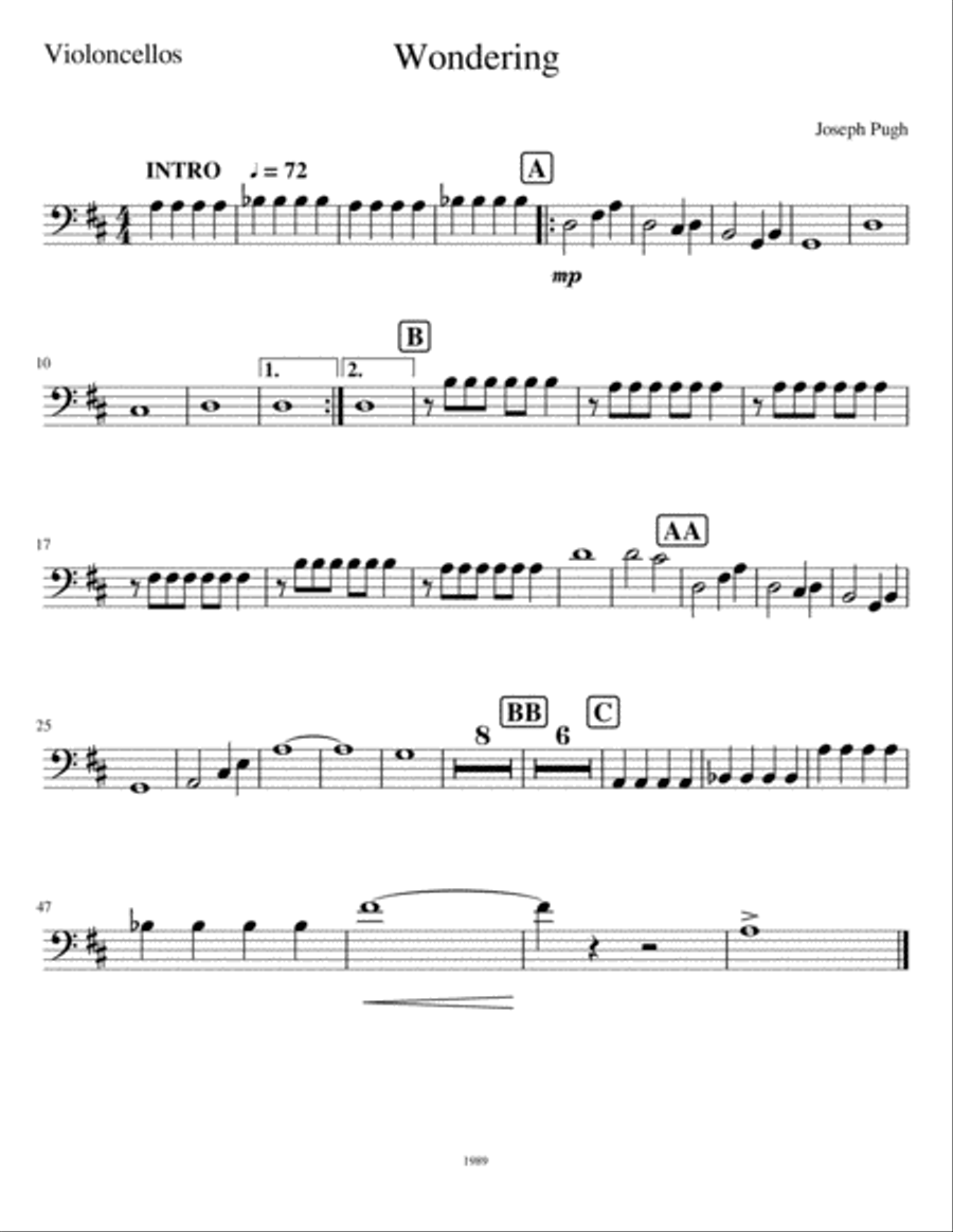 Concerto #1(Wondering) Concert Band scores gallery preview page 1