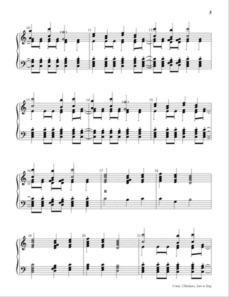 Come, Christians, Join to Sing 3-Octaves scores gallery preview page 3