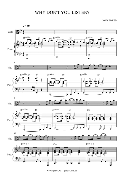 Why Don't You Listen? For Viola and Piano image number null