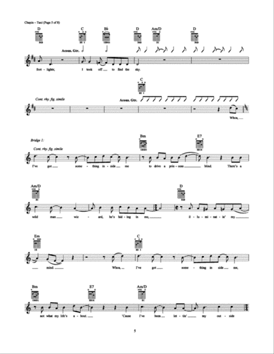 Taxi Electric Guitar scores gallery preview page 5