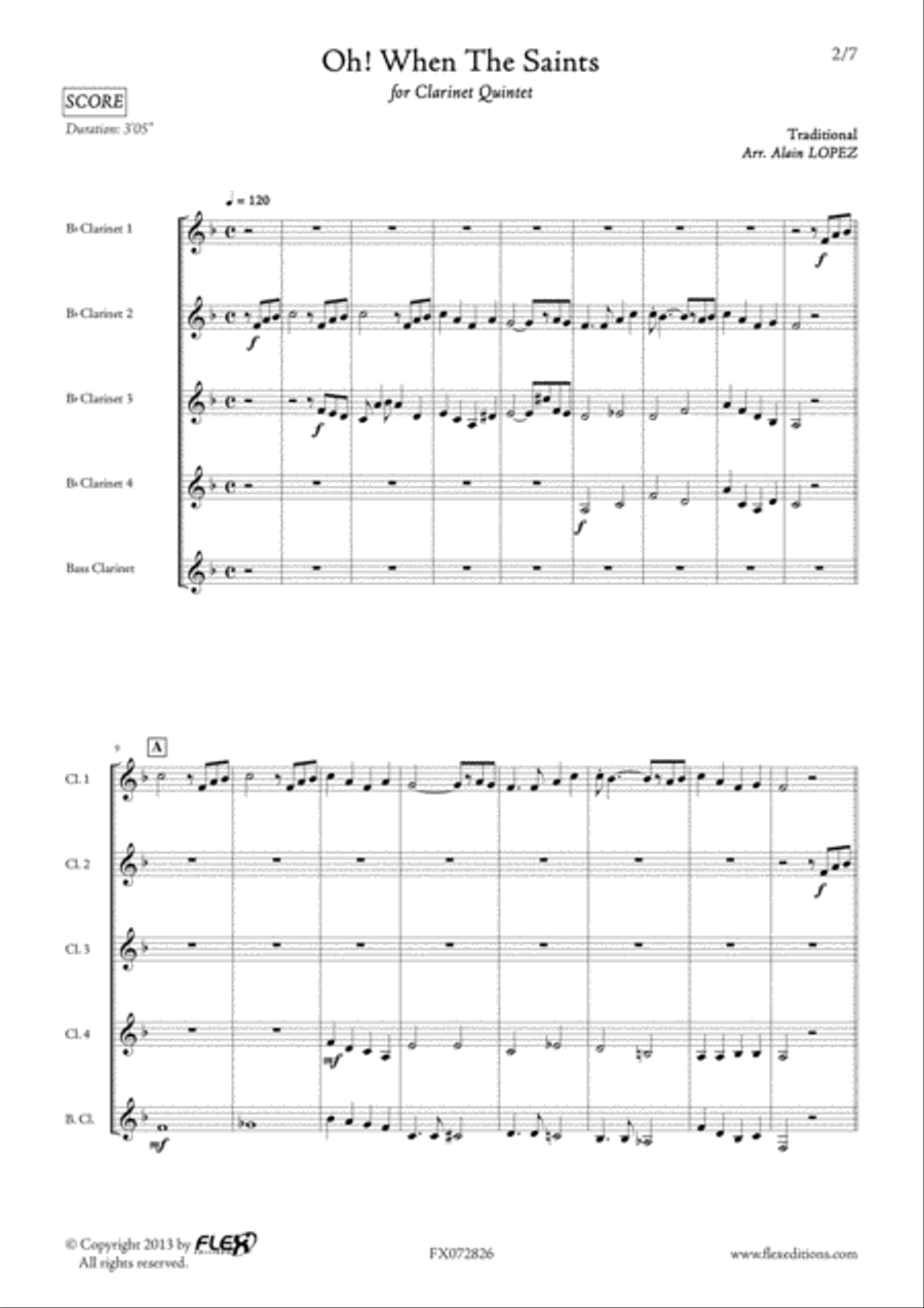 Oh! When The Saints Clarinet Quintet scores gallery preview page 2