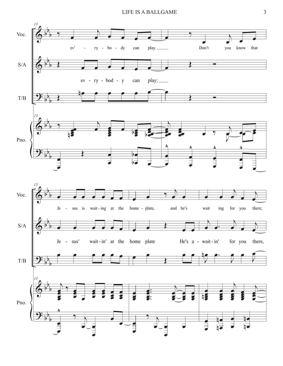 Life is a Ballgame Choir scores gallery preview page 3