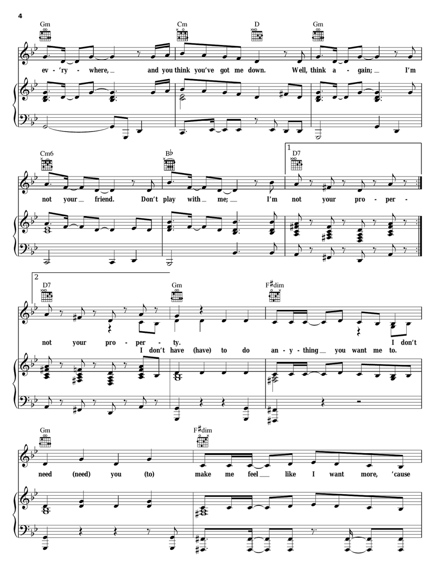 Stop Right There Stop Right There Piano, Vocal, Guitar scores gallery preview page 4