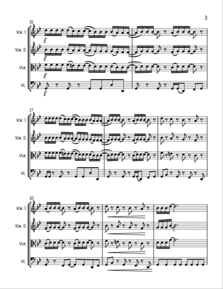 Stayin' Alive from the Motion Picture SATURDAY NIGHT FEVER String Quartet scores gallery preview page 3