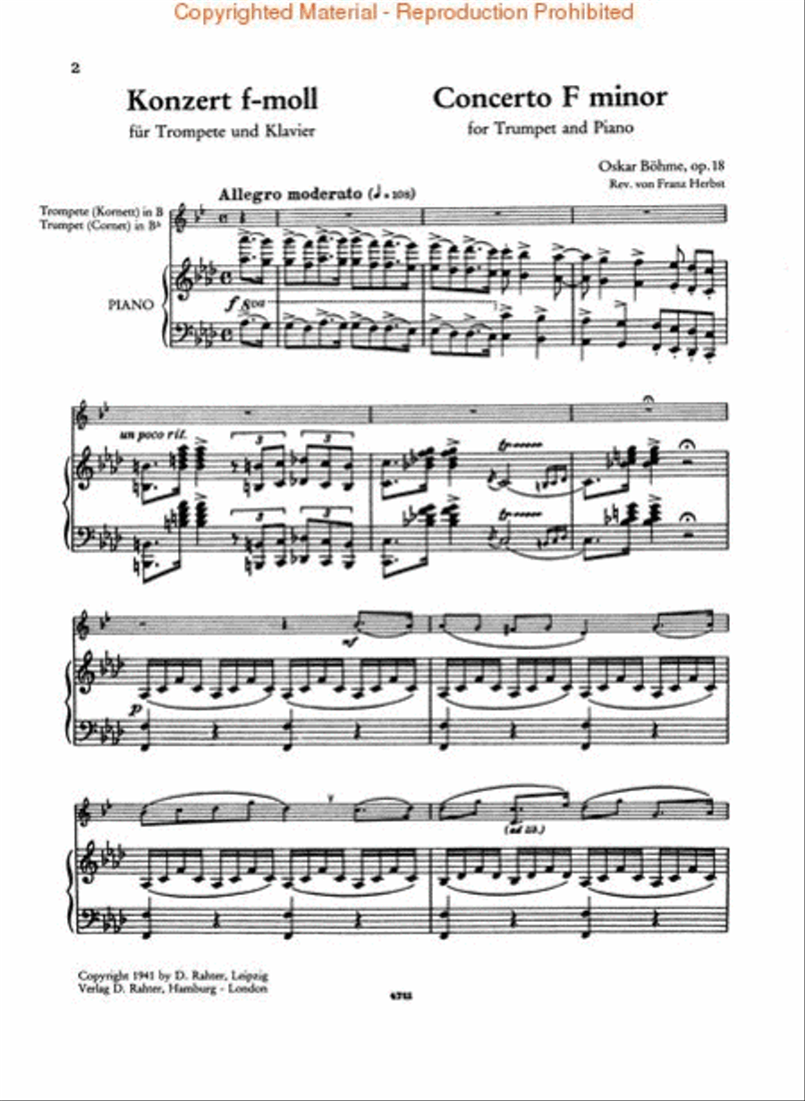 Concerto in F minor, Op. 18 Trumpet Solo scores gallery preview page 2