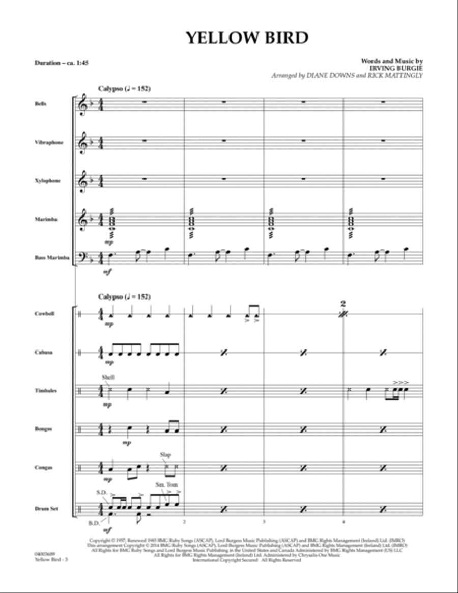 Yellow Bird - Full Score Yellow Bird - Full Score Concert Band scores gallery preview page 3