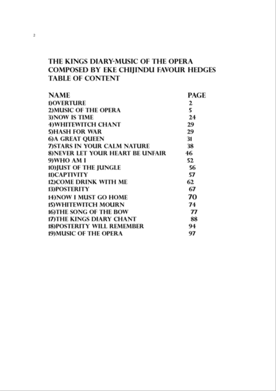 The King's Diary -Music of the Opera Piano, Vocal, Guitar scores gallery preview page 2