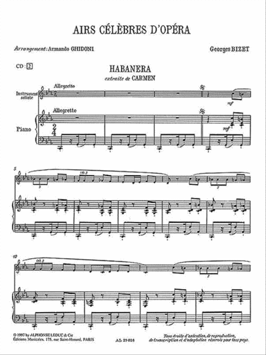 Airs Celebres D'operas Vol.1 (flute & Piano) Avec Cd Al29443 Flute Solo scores gallery preview page 3