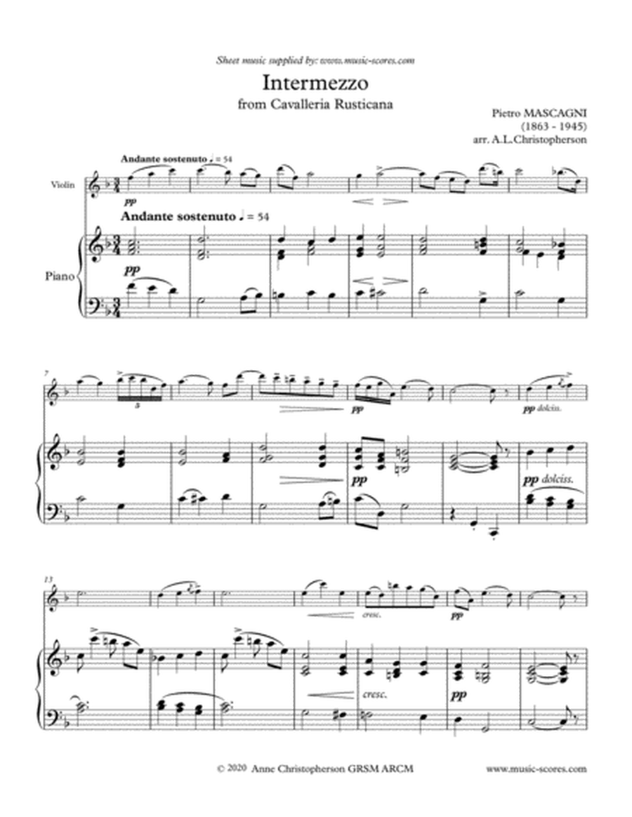 Intermezzo from Cavalleria Rusticana - Violin and Piano image number null