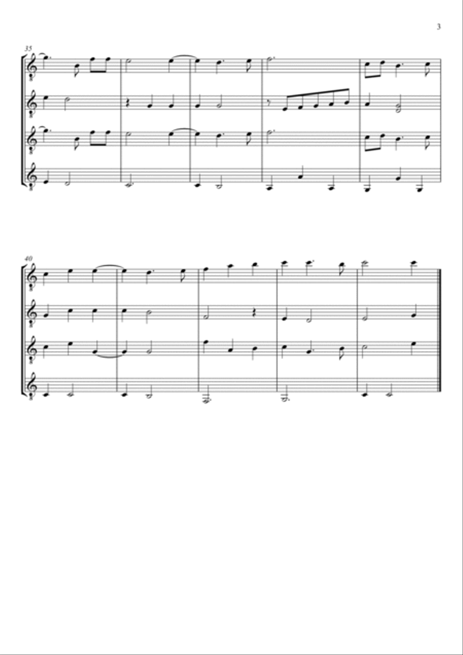SARABANDE - ANONYMOUS - FOR GUITAR QUARTET Guitar Ensemble scores gallery preview page 4