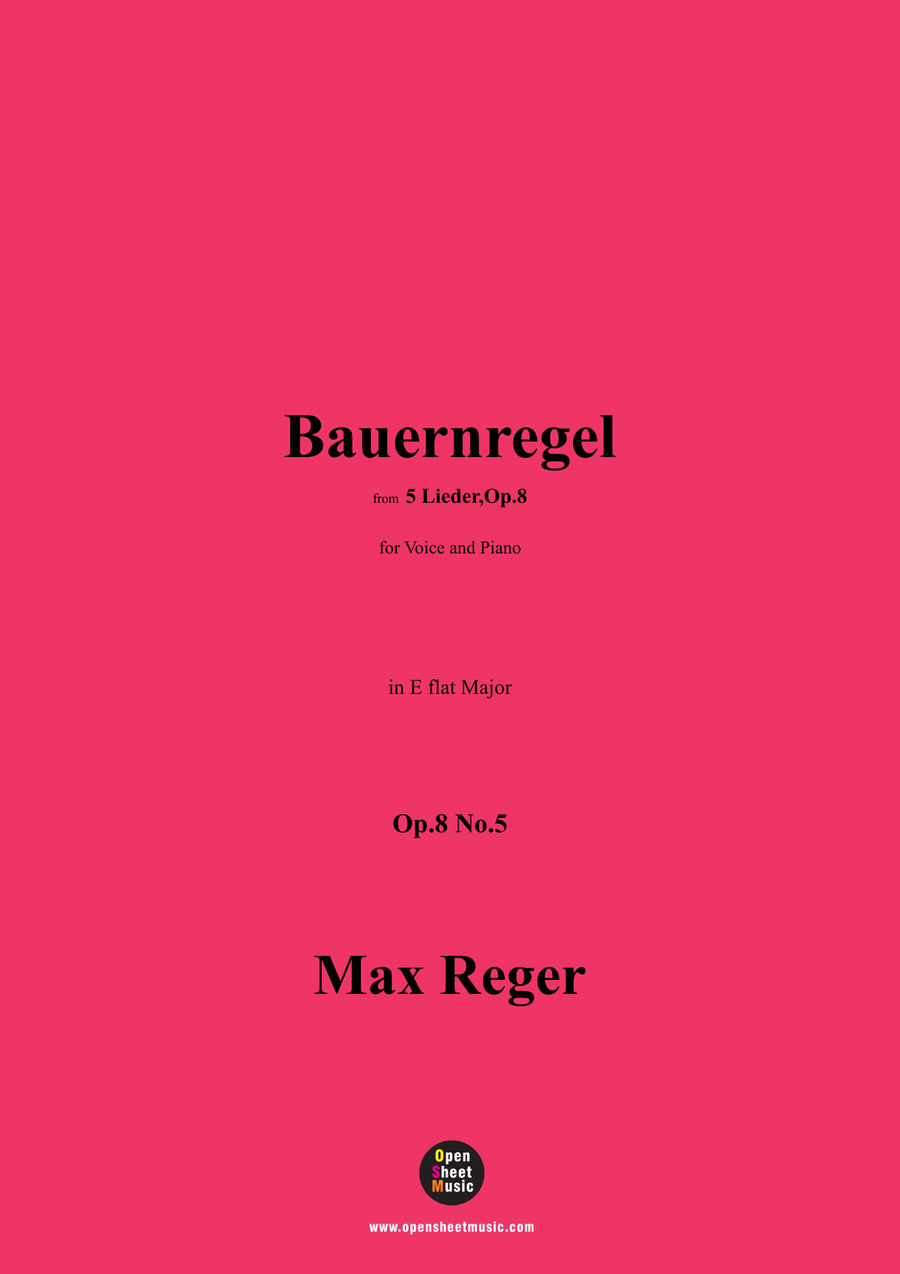 M. Reger-Bauernregel,in E flat Major,Op.8 No.5