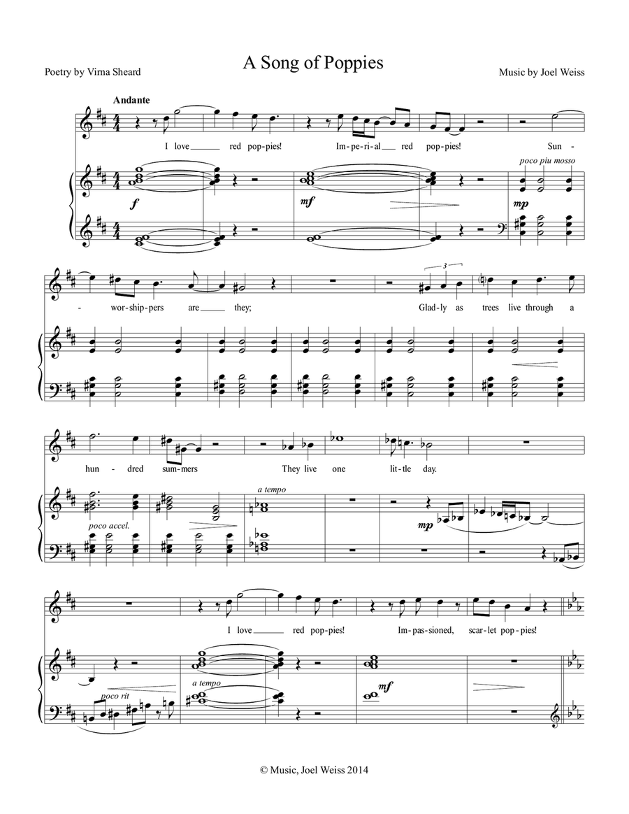 A Song of Poppies Voice scores gallery preview page 1