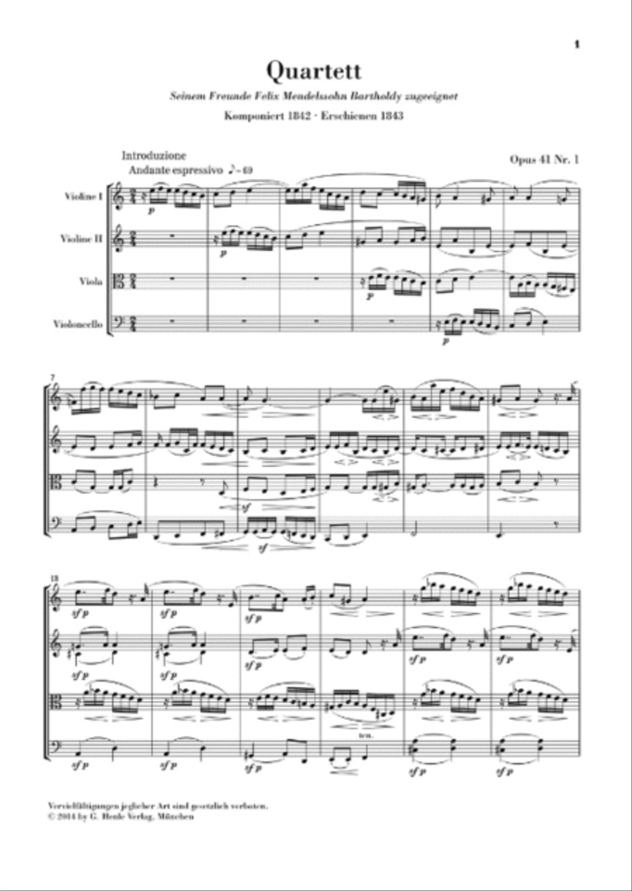String Quartets Op. 41 String Quartet scores gallery preview page 2