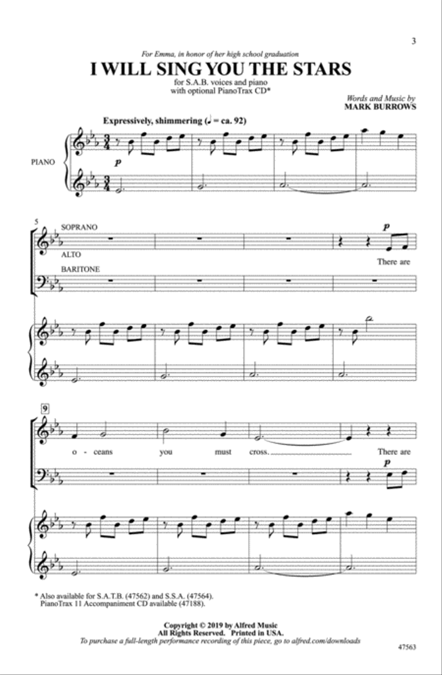 I Will Sing You the Stars Choir scores gallery preview page 1